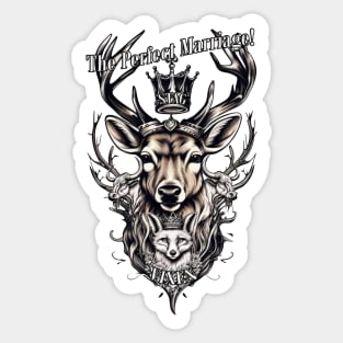 Stag and Vixen Perfect marriage with bulls Sticker